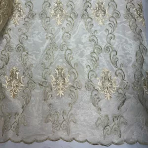 Light Green Sheer Fabric .