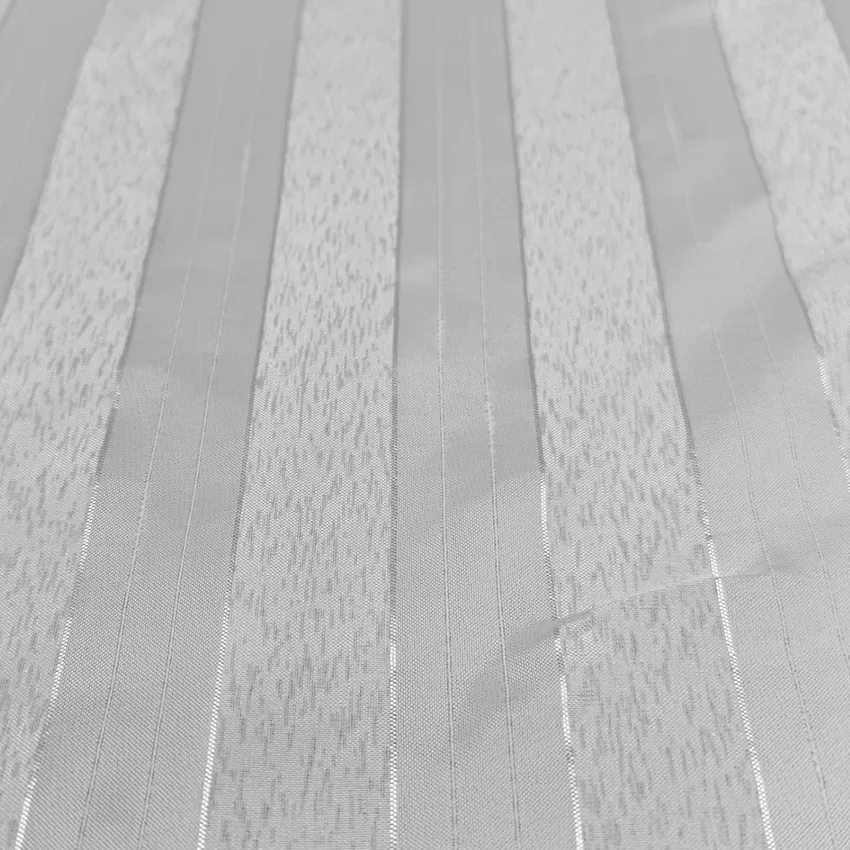 Stripes Sheer Fabric White & Silver Design 3