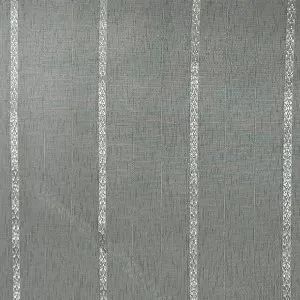 Stripes Sheer Fabric White & Silver Design 2