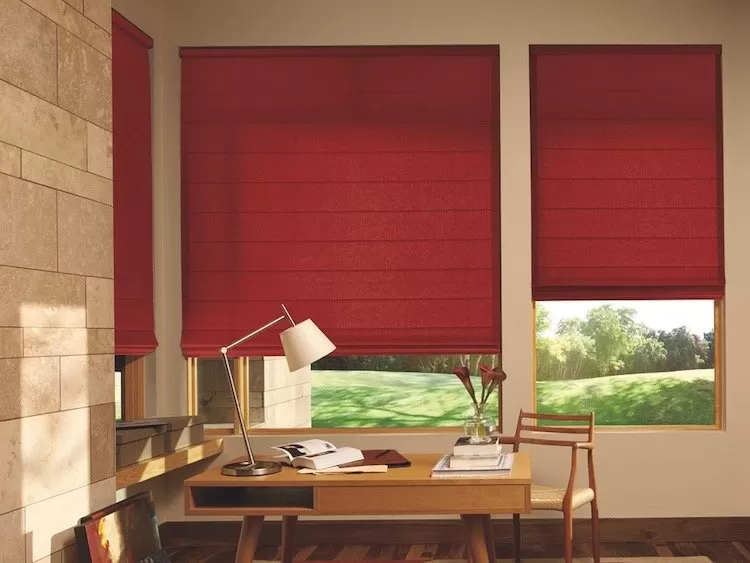 Motorized Design Studio™ Roman Shades, available at Brilliant Drapery Design in Los Angeles, CA