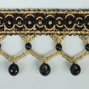 Trim Beaded Design 11 Black Gold