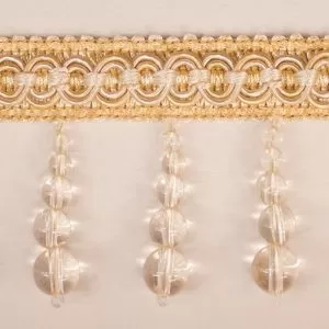 Trim Beaded Design 12 Gold Off White