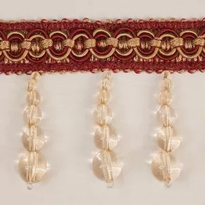 Trim Beaded Design 12 Red Beige