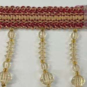 Design 14 , Beaded Trim Red & Brown