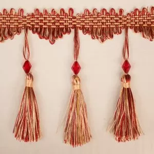 Trim Beaded Design 17 Red Cream