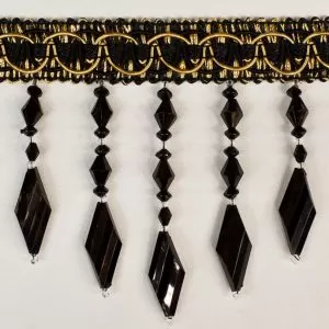 Trim Beaded Design 10 Black Gold