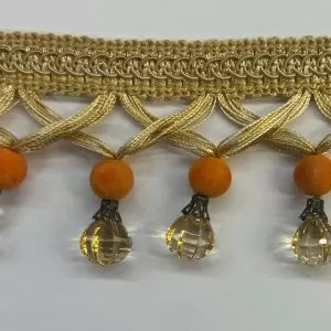 Beaded Trim , Design 29 , Orange