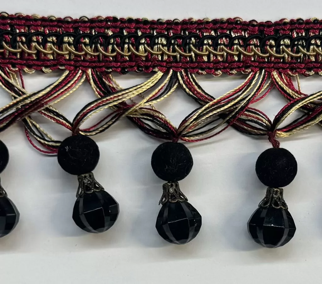 Beaded Trim , Design 29 , Black & gold