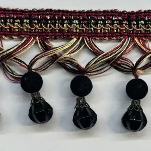 Beaded Trim , Design 29 , Black & gold