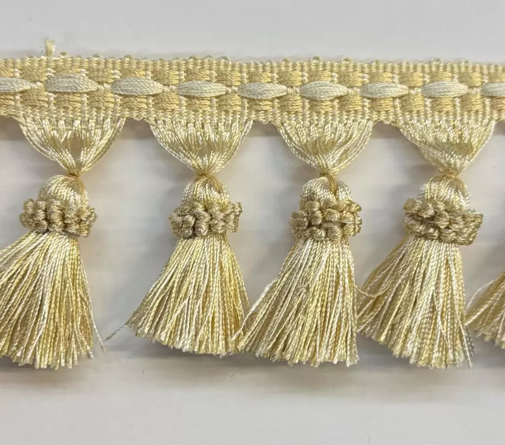 Design 13 , Light Yellow , Tassel Trim .