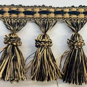 Design 13 , Black & gold , Tassel Trim .