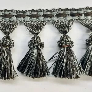 Design 13 , Gray & Brown , Tassel Trim .