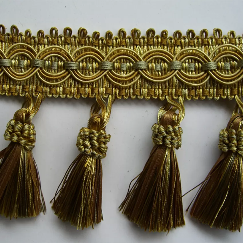 tassel trim brown gold