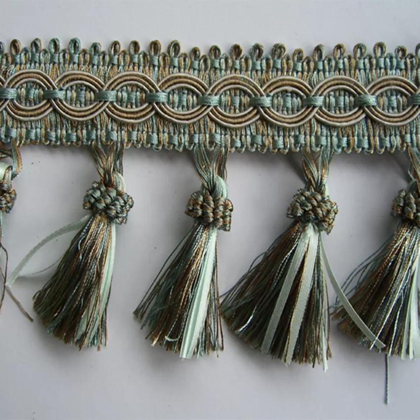 tassel trim light blue