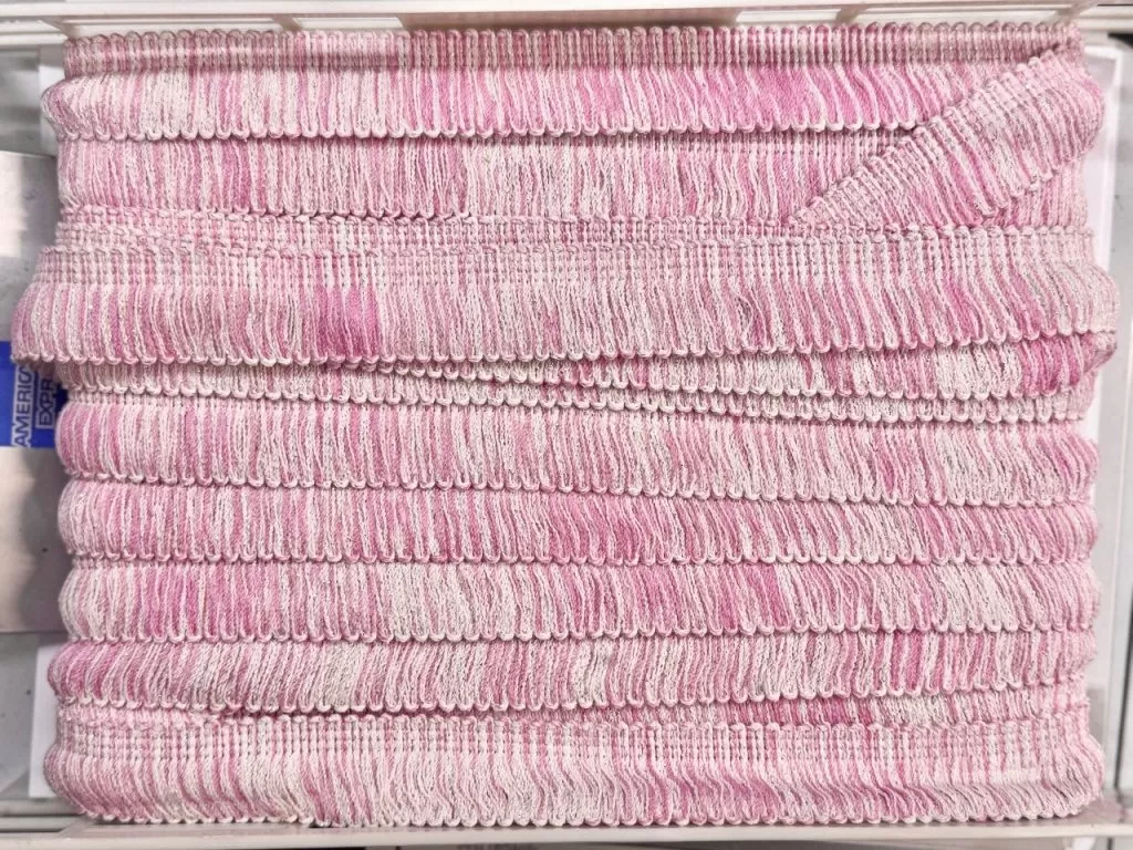 pink trim , one inch