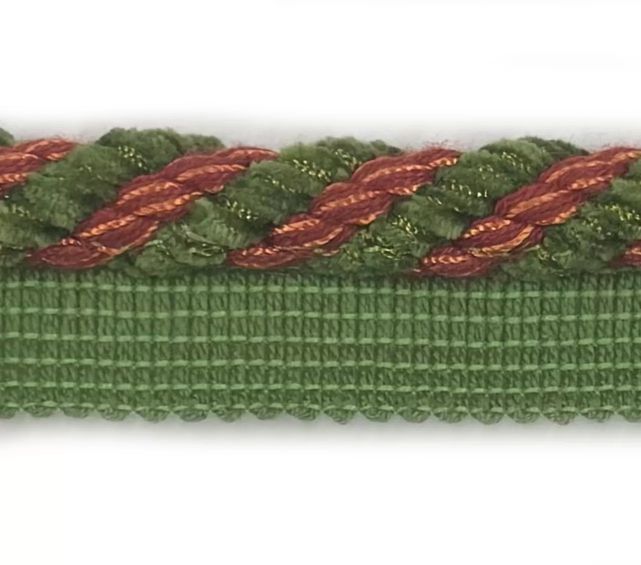 green trim with red cord